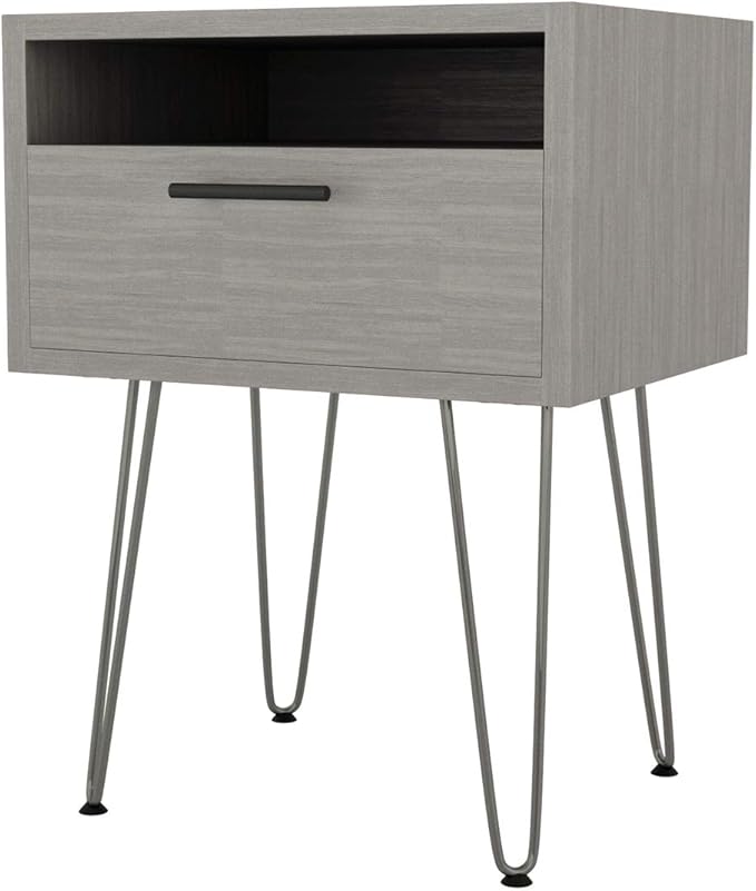 SMARTSTANDARD 16 Inch Heavy Duty Hairpin Furniture Legs, Metal Home DIY Projects for Nightstand, Coffee Table, Desk, etc with Rubber Floor Protectors Grey 4PCS