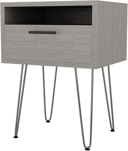 SMARTSTANDARD 16 Inch Heavy Duty Hairpin Furniture Legs, Metal Home DIY Projects for Nightstand, Coffee Table, Desk, etc with Rubber Floor Protectors Grey 4PCS