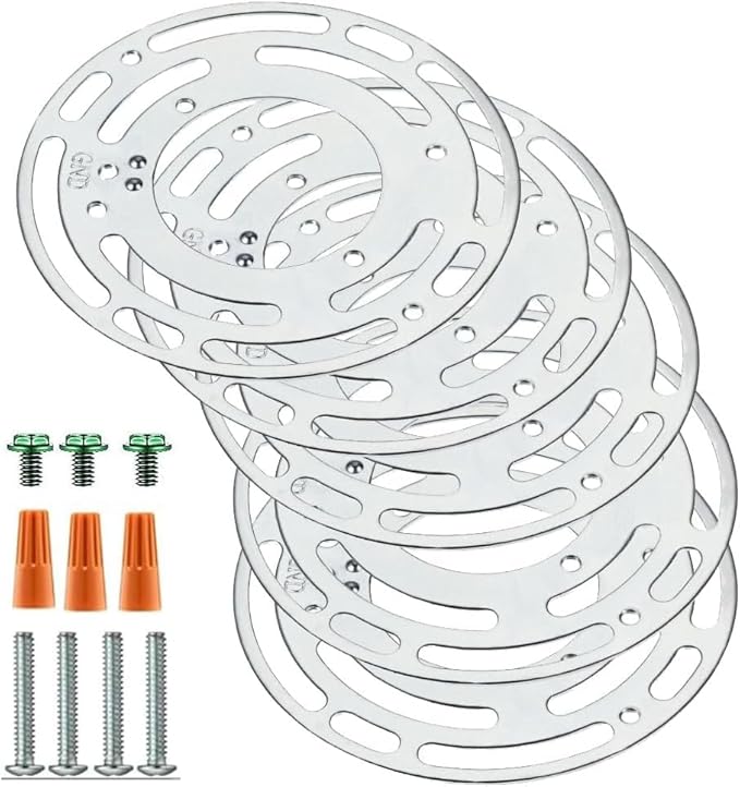 4 Inch Ceiling Light Fixture Mounting Bracket, 10 Sets Universal Light Crossbar with Screws for Pendant Lamps,Wall Lamps and Close to Ceiling Light (Circle)