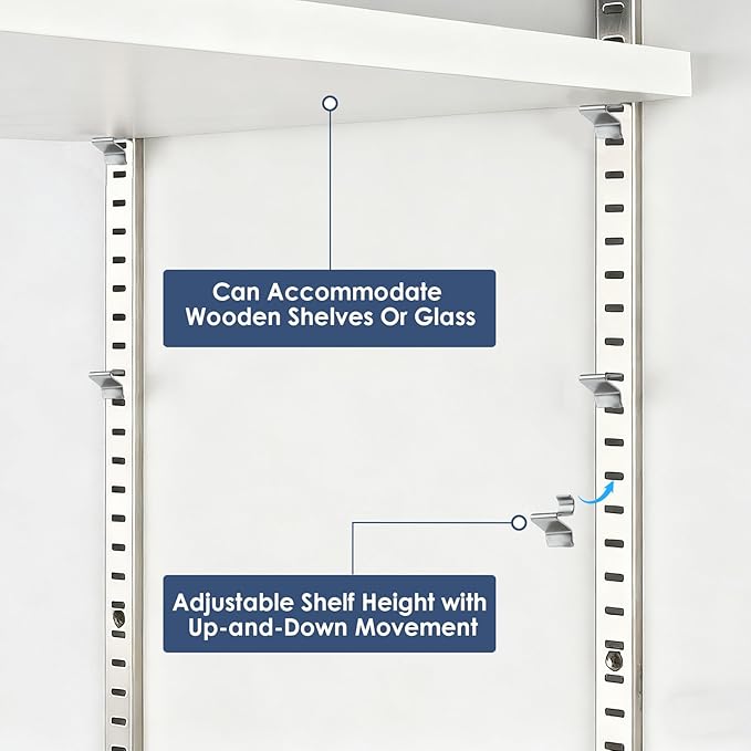 20-Pack Heavy Duty Adjustable Metal Shelf Clips Compatible with Sandusky Cabinets - Thickened 0.59in Big End & 0.31in Insert End for Metal Shelving, Bookcases, and Office Furniture