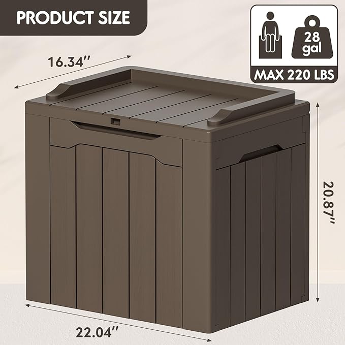 YESHOMY 30 Gal Plastic Storage Bins with Lid Stackable Box Organizers for Living Room, Office, Dorm, 2 Pack, Brown