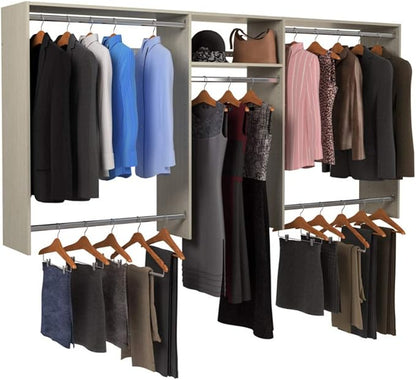 Easy Track OK1448-WH 4'-8' W Basic Hanging Easy-to-Assemble Kit Closet Organizer, White
