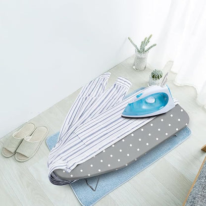 Small Ironing Board Cover Scorch Resistant, Table top Ironing Board Cover with Padding Heat Reflective Heavy Duty Pad (Gray dot, 12.5"x32")
