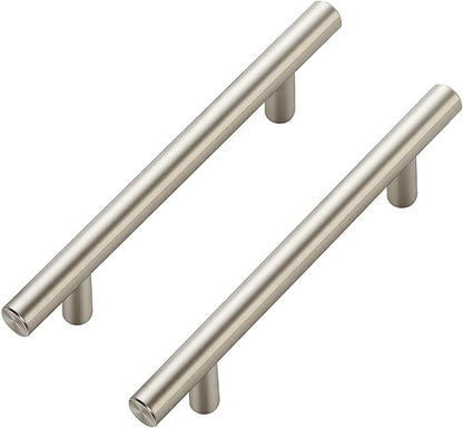 JOY DECOR 45 Pack Cabinet Handles, Brushed Nickel Cabinet Pulls, 4 in Hole Center Kitchen Cabinet Handles, Stainless Steel T Bar Handles for Dresser Drawers