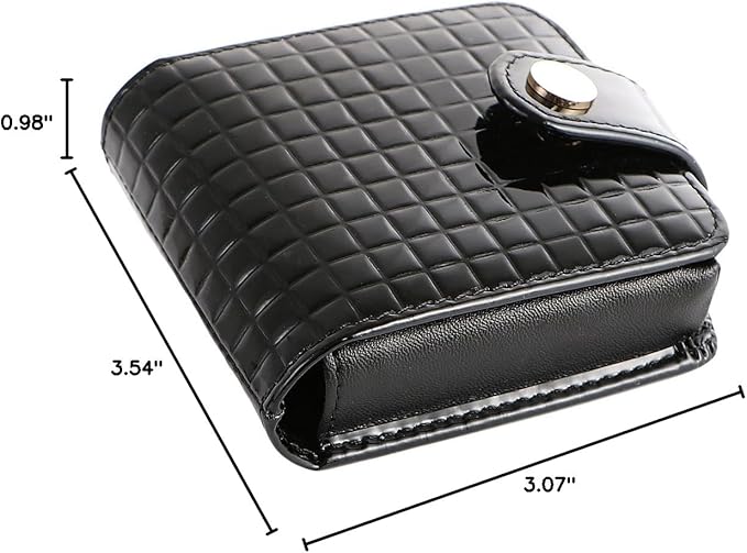 kilofly Genuine Leather Double Lipstick Case Cosmetic Makeup Holder + Gift Box
