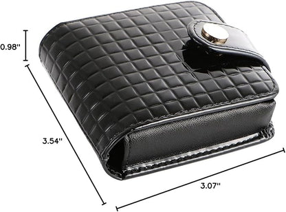 kilofly Genuine Leather Double Lipstick Case Cosmetic Makeup Holder + Gift Box