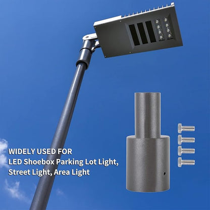 Mounting Bracket Accessories 4 Inch Round Pole Bracket Tenon Adapter for Outdoor Shoebox Lighting, Parking Lot Light, Street Light with Slip Fitter Mount