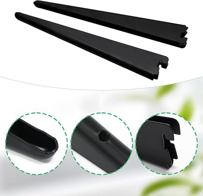 10 Pack Adjustable Shelf Brackets 11.5 Inch, Heavy Duty Wire Shelving Brackets for Double Track System (Black)