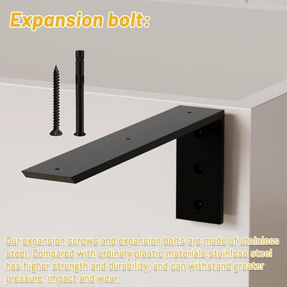 Countertop Support Bracket 14 inch 3 Pack (3/8" Thick),Premium Heavy Duty Granite Countertop Brackets 14"x6"x2.5",Shelf L Bracket Mantel Corbels for Quartz,Wood,Concrete and Laminate Countertops