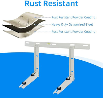 Qualward Mini Split Wall Mounting Bracket for Universal Ductless Air Conditioners, Heavy Duty Support Bracket for AC, Heat Pumps Compressors 7000-18000 BTU
