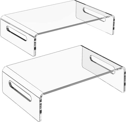 Zimilar 2 Pack Monitor Stand Riser, Acrylic Monitor Stand for Computer, Laptop, Printer, Notebook, Premium Clear Laptop Stand Acrylic Monitor Riser for Home Office, Monitor Stands for 2 Monitors