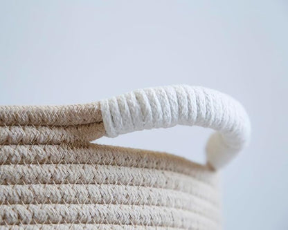 Woof Woven Rope Storage Baskets, Pet Dog Toy Bin Box Perfect for organizing Chew Toys Blankets leashes, Dog Toy holder Cotton Basket Puppy Bins