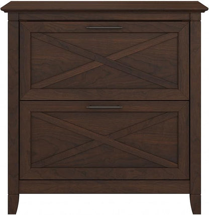 Bush Home Key West 2 Drawer Lateral File Cabinet in Bing Cherry, Document Storage for Home Office, Accent Chest with Drawers
