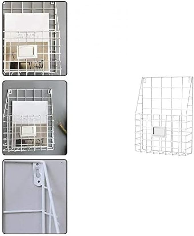 Magazine Rack Metal Magazine Rack Wall Mounted Magazine Rack for Living Room, Bathroom Or Bedroom-Nero