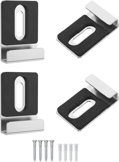 Metal Mirror Holder Clip Set, 4 Pcs Mirror Holder Clip Secure Wall Mount Brackets for Frameless Bathroom Mirrors, Glass Panels, Shelves for Home, Office, or Gym Mirrors