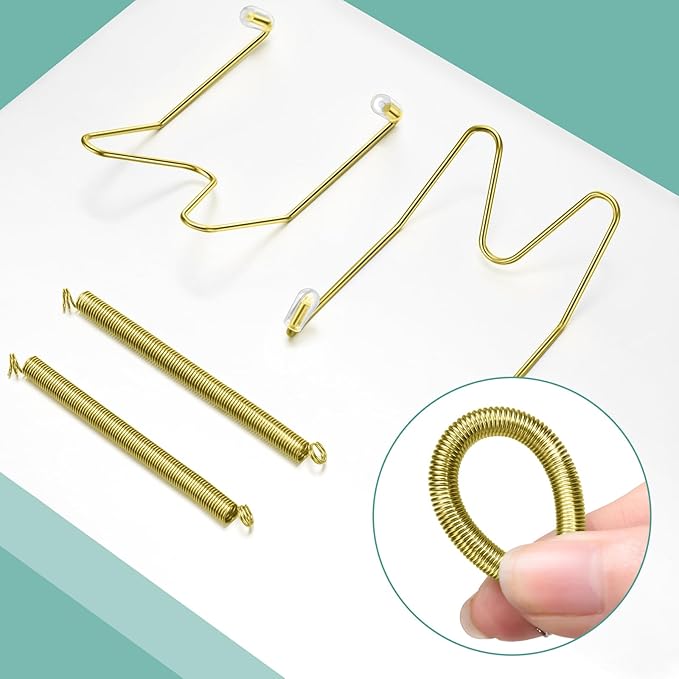 Hotop 12 Pieces Plate Hangers for Wall Stainless Steel Wire Invisible Heavy Duty Plate Hangers Display Holders with 12 Pieces Hooks for Wall Decorative(4-5 Inch,Gold)