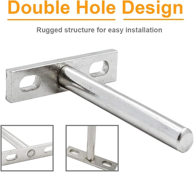 Luomorgo 4 Pcs 3 Inch Floating Shelf Bracket Blind Shelf Bracket Hidden Brackets for Floating Wood Shelves - Screws and Wall Plugs Included