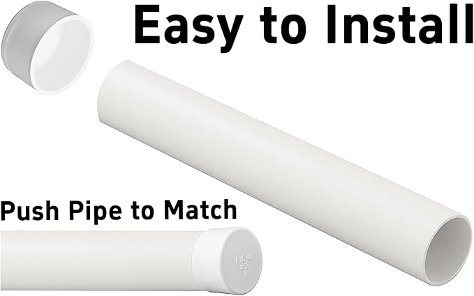 2PCS 2 Inch PVC End Caps(Not SCH40), White Furniture Grade Socket Plugs Adapter, PVC Pipe Fitting Covers for Greenhouse Frames & Shelving Systems(63mm Inner Diameter)