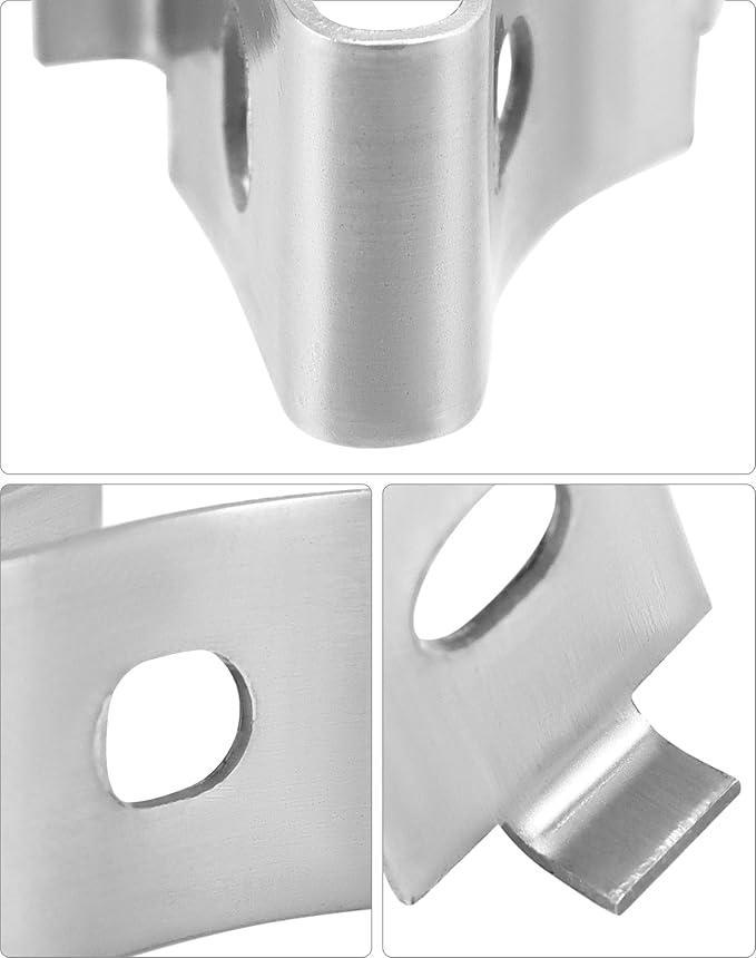 QWORK Stainless Steel Shelf Bracket Clips, 50 Pack Freezer Shelf Support Clips, Pilaster Shelf Support Clips, Adjustable Pilaster Shelf Pegs, Freezer Shelf Clip