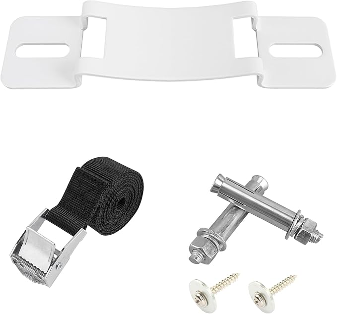 Cylinder Wall Mounted Bracket，Gas Cylinder Holder Wall-Mounted Bracket Propane Tank Bracket with Screws and Safety Belt (white3)