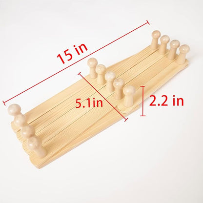 AMAPON Accordion Style Expandable Wall Wooden Coat Rack 13 Hooks (Pegs) Hang Hats Jackets Coffee Mug Purses Necklaces Towels Cap Leash Scarves Data Line Kitchenware (2 Packs)