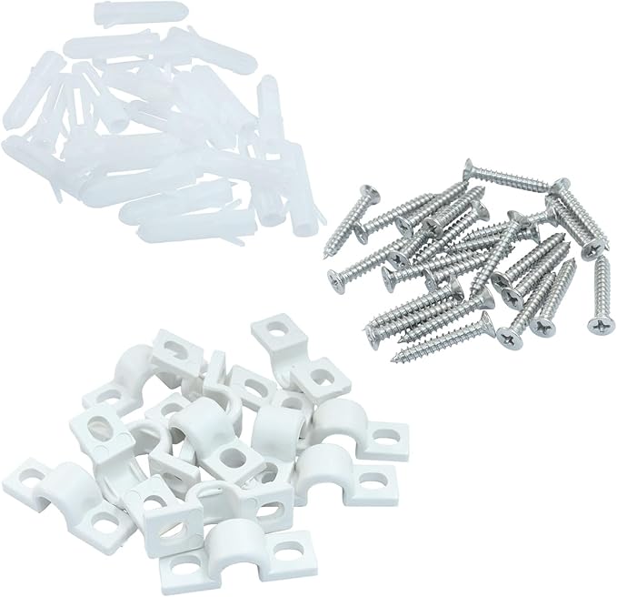 Hordion 12PCS Wire Shelf Loop Clips Plastic Shelf Clips for Wire Shelving – White