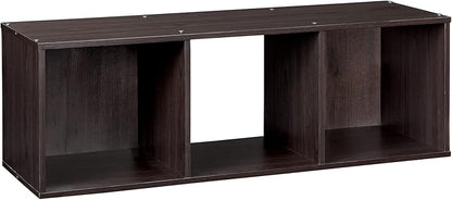 ClosetMaid Cubeicals 3 Cube Storage Shelf Organizer Bookshelf, Stackable, Vertical or Horizontal, Easy Assembly, Wood, Espresso Finish