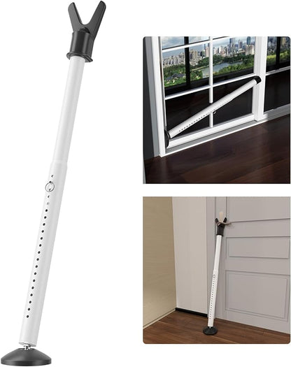 Door Security Bar - Heavy Duty Door Jammer Security Bar - Adjustable Sliding Door Security Bars - Doors Stoppers Security for Patio, Window, Front Door Apartment, Home, Hotel Room