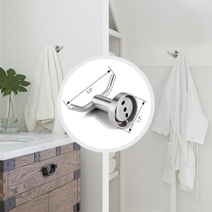 ARCORA Towel Hook 1 Pack, Robe Hooks Brushed Nickel, Heavy Duty Wall Hooks SUS 304 Stainless Steel, Coat Hooks for Bathroom Bedroom