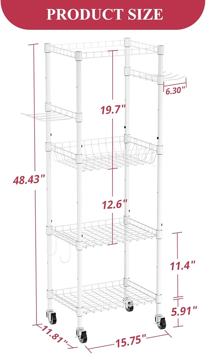 VOPEAK Home Gym Storage Rack with Wheels, Yoga Mat Storage Organizer for Kettlebells, Dumbbells, Resistance Bands, Space Saving 3-Tier Weight Rack for Home Gym, Garage, Easy to Install
