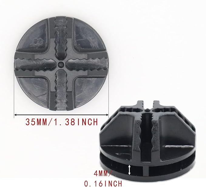 24-Pack Plastic Grid Organizer Connectors for Modular Closet Storage and Metal Grid Shelving Units, Black Wire Cube Connectors with 1.42" OD and 0.16" ID Perfect Fit