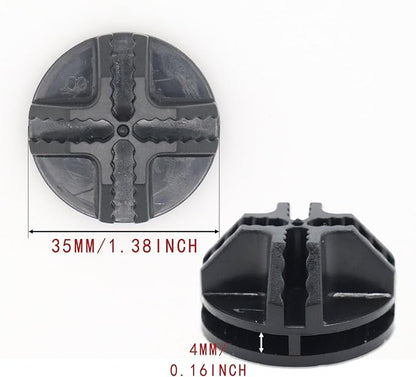 16-Pack Plastic Grid Organizer Connectors for Modular Closet Storage and Metal Grid Shelving Units, Black Wire Cube Connectors with 1.42" OD and 0.16" ID Perfect Fit