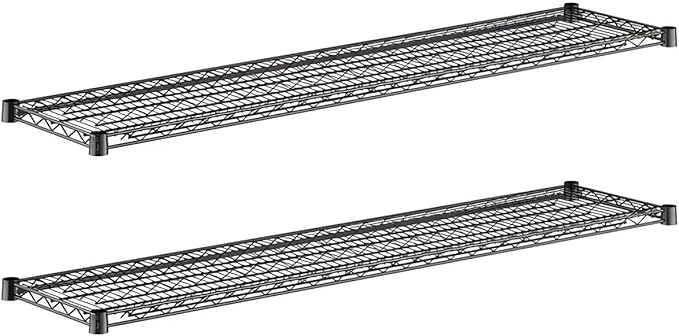 2-Pack Black 14" x 60" Additional Wire Shelf for Shelving Units, Replacement Shelves for Wire Rack