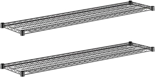 2-Pack Black 14" x 60" Additional Wire Shelf for Shelving Units, Replacement Shelves for Wire Rack