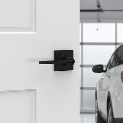 Kwikset Casey Entry Door Handle with Lock and Key, Secure Keyed Reversible Lever Exterior, for Front Entrance and Bedrooms, Matte Black, 10 Pack, Pick Resistant SmartKey Rekey Security and Microban