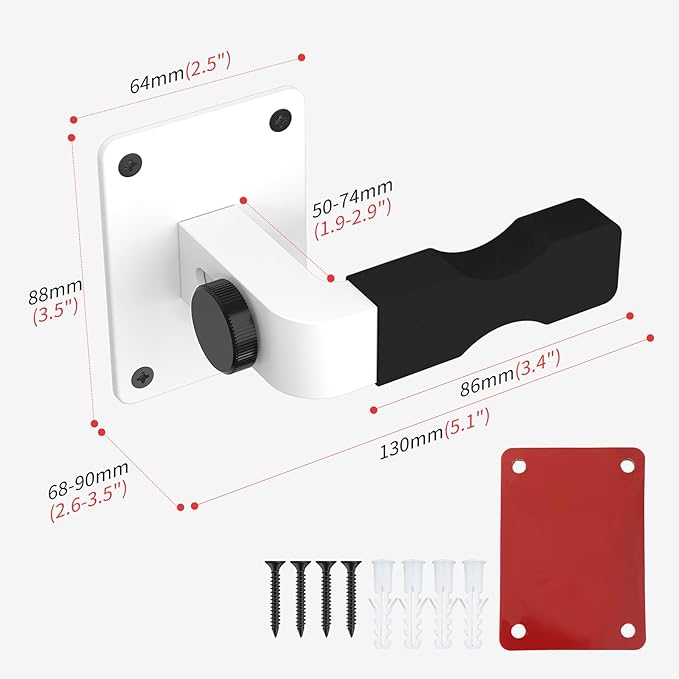 Adjustable Vacuum Wall Mount for Shark Vacuum Shark Cordless Vacuum Wall Mount Compatible for V6 V7 V8 V10 V11 V12 V15 Shark IX141 IZ562H IZ682H IZ361H IZ462H IZ163H IZ363HT IZ483H (White)