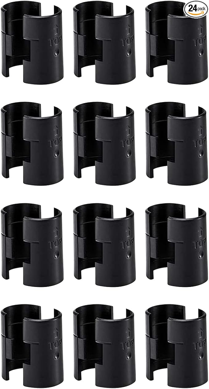 24 Pcs Wire Shelf Clips for 3/4" Post - 12 Pairs of Wire Rack Lock Clip Replacements for Metal Shelving Sleeves System, Plastic Parts for Stability and Layer Spacing Adjustment