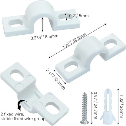 Hordion 12PCS Wire Shelf Loop Clips Plastic Shelf Clips for Wire Shelving – White