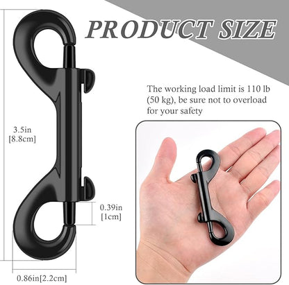 ERKOON 3.5 inch Double Ended Bolt Snaps Hooks 110lbs Load Capacity Zinc Alloy Double Sided Clips Heavy Duty Trigger Snap for Dogs Leashes/Water Bucket/Horse Feed/Hammocks (35 Pack)