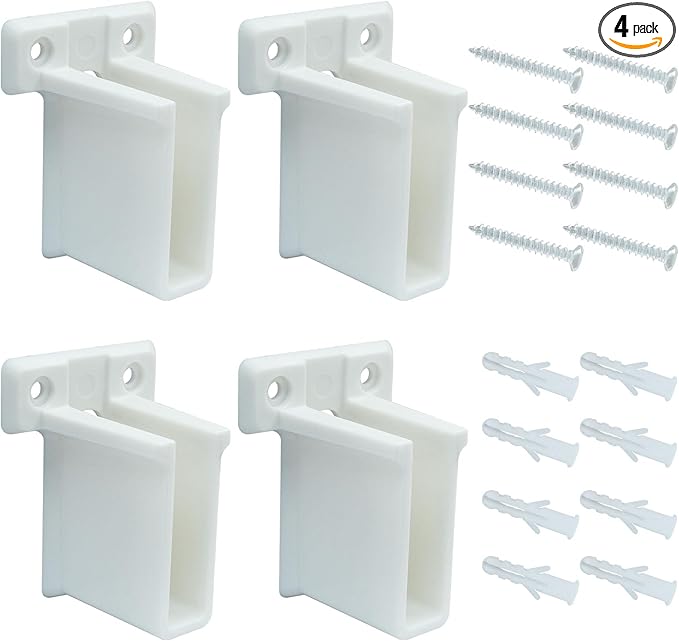 4 Pcs Wire Shelf End Brackets, Wall Mount Shelf Brackets for Shelves Closet, Closet Shelves Brackets, White