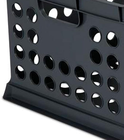Sterilite Stackable Plastic Storage Crate Bin Organizer File Box with Handles for Home, Office, Dorm, Garage, or Utility Organization, Black, 12-Pack