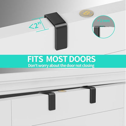 HapiRm Over Door Organizer Storage - Separable Door Organizer Hanging with 6 Metal Large Capacity Baskets for Bathroom Bedroom Kitchen Pantry Closet (Black)