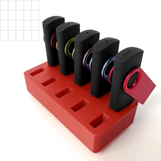 JBOS 10-Slot USB Flash Drive Holder Stand, Desktop Organizer Rack for Memory Sticks, Jump Drives & Electronic Accessories, Office Desk Storage, Red