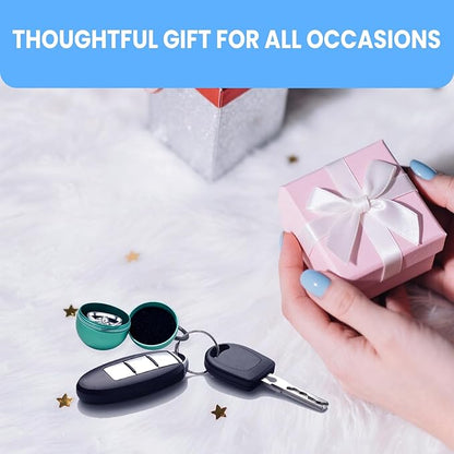 Jewelry Storage Box Case Gym Storage Jewelry Storage Box Case, Ring Organizer Container with Protective Sponge,Jewelry Care Protective Ring Holder with Keychain (1-Tier Green)