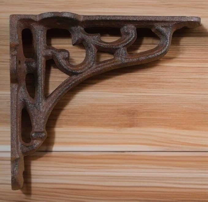 2 Antique Style Shelf Brace Wall Bracket Cast Iron Brackets Small 4 1/8" X 3 5/8