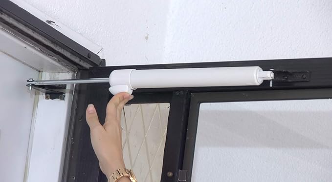 Touch 'n Hold Smooth Door Closer - Single Kit (White) - Standard-Duty Door Closer with Touch-Button Hold Open Feature & Smooth Closing Motion – for (Medium & Lightweight) Storm, Screen Doors.
