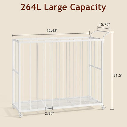 Ball Storage Bin Rolling Sports Ball Cart, Metal Garage Organizer Sport Rack, Ball Basket Storage, Ball Cage for Garage or Gym, Indoor & Outdoor Sports Equipment Organizer