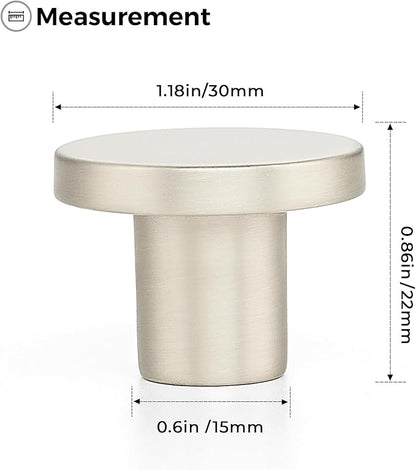 Ravinte 20 Pack Cabinet Knobs Brushed Nickel Kitchen Cabinet Knobs Round Dresser Drawer Pulls Closet Door Pulls 1-1/5 Inch