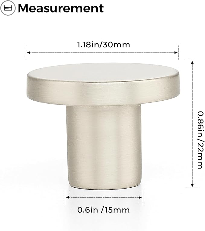 Ravinte 45 Pack Cabinet Knobs Brushed Nickel Kitchen Cabinet Knobs Round Dresser Drawer Pulls Closet Door Pulls 1-1/5 Inch