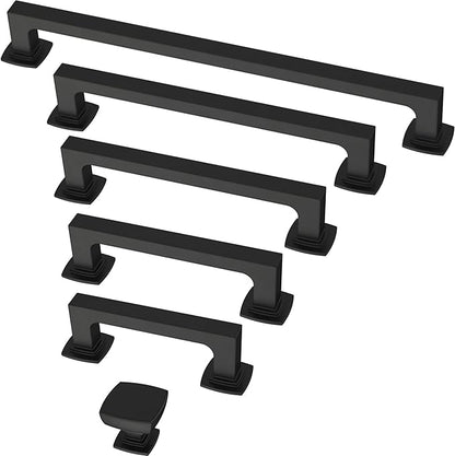Franklin Brass (10-Pack) – Square Matte Black Cabinet Knobs for Dressers, Drawers, Kitchen Cabinet Door, Vanity, Furniture, Closet Knobs, 1-1/8 Inch | Parow
